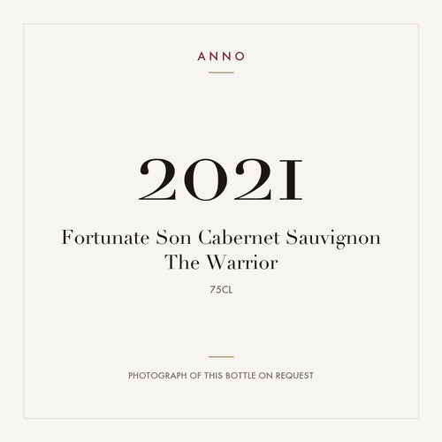 Fortunate Son Cabernet Sauvignon The Warrior 2021 0,75l — ANNO-Jahrgangskarte; Foto der tatsächlichen Flasche auf Anfrage