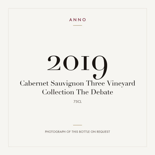 The Debate Cabernet Sauvignon Three Vineyard Collection 2019 0,75l — ANNOヴィンテージカード。実際のボトルの写真はご要望に応じてご用意します