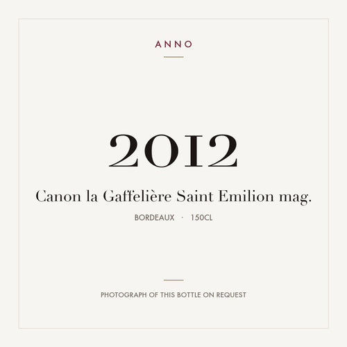 Canon La Gaffeliere Saint-Emilion 2012 AOC 1,5l — ANNO-Jahrgangskarte; Foto der tatsächlichen Flasche auf Anfrage