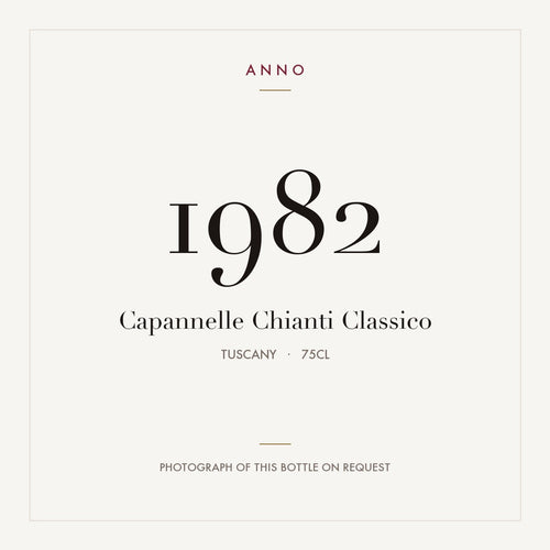 Capannelle Chianti Classico 1982 0,75l from Tuscany — ANNO vintage card; photograph of the actual bottle available on request