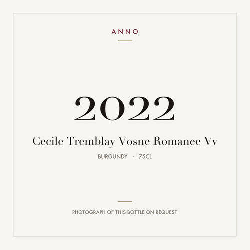 Cecile Tremblay Vosne Romanee Vv 2022 0,75l — ANNO vintage card; photograph of the actual bottle available on request