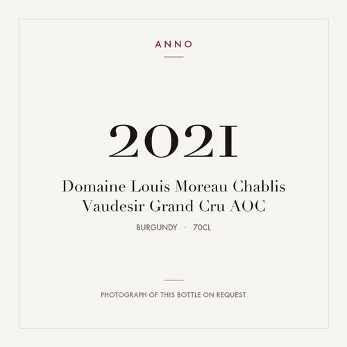 Domaine Louis Moreau Chablis Vaudesir Grand Cru 2021 AOC 0,7l from Burgundy — ANNO vintage card; photograph of the actual bottle available on request