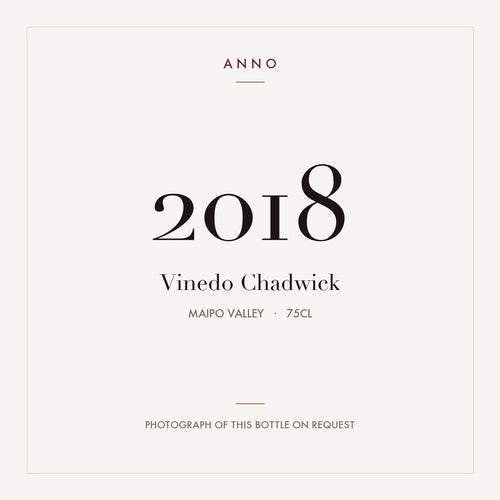 Vinedo Chadwick 2018 0,75l from Maipo Valley — ANNO vintage card; photograph of the actual bottle available on request