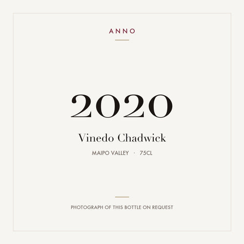 Vinedo Chadwick 2020 0,75l from Maipo Valley — ANNO vintage card; photograph of the actual bottle available on request