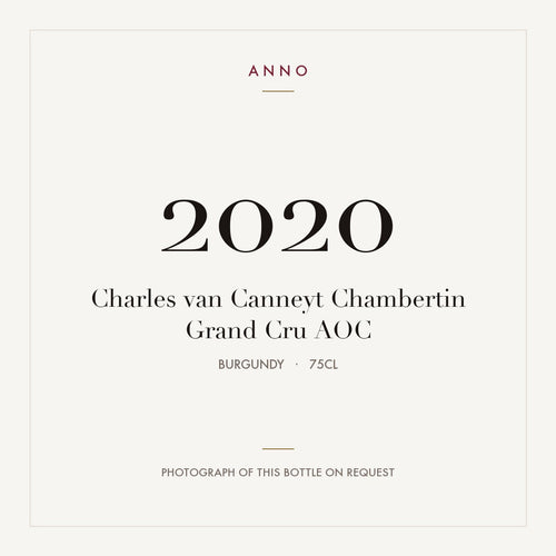 Charles van Canneyt Chambertin Grand Cru 2020 AOC 0,75l from Burgundy — ANNO vintage card; photograph of the actual bottle available on request