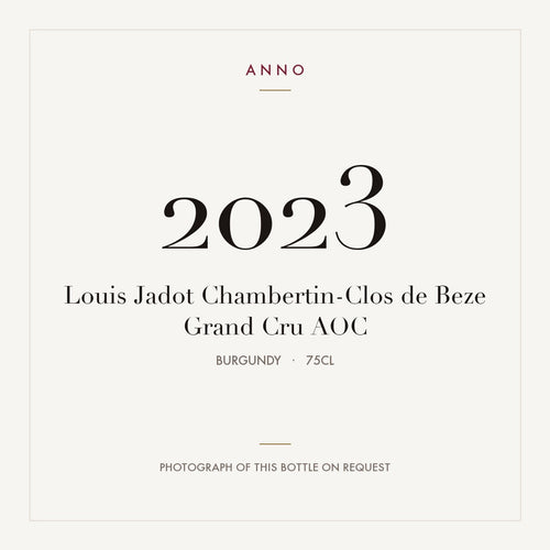 Louis Jadot Chambertin-Clos de Beze Grand Cru 2023 AOC 0,75l from Burgundy — ANNO vintage card; photograph of the actual bottle available on request