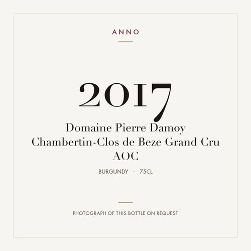 Domaine Pierre Damoy Chambertin-Clos de Beze Grand Cru 2017 AOC 0,75l, Bourgogne — ANNO-årgangskort; foto af den faktiske flaske på forespørgsel