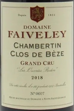 Faiveley Chambertin-Clos de Beze Grand Cru Les Ouvrees Rodin 2018 AOC 0,75l — wijnetiket