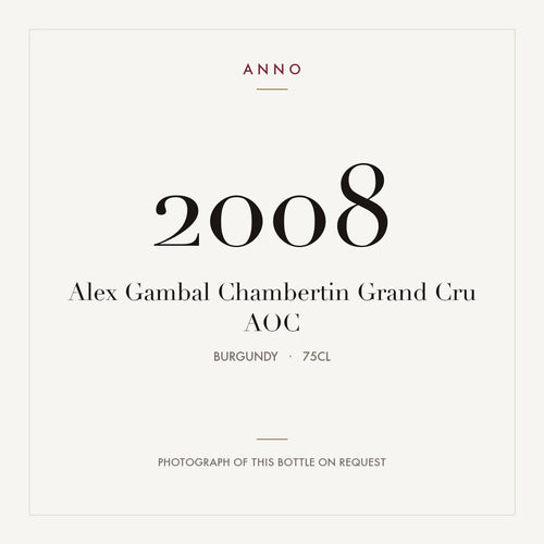 Alex Gambal Chambertin Grand Cru 2008 AOC 0,75l from Burgundy — ANNO vintage card; photograph of the actual bottle available on request