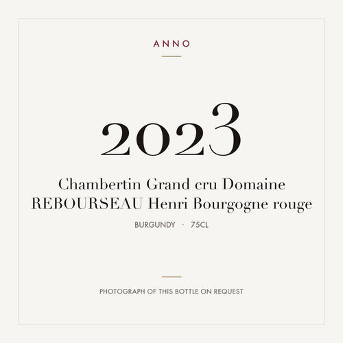 Domaine Henri Rebourseau Chambertin Grand Cru 2023 AOC 0,75l — ANNO vintage card; photograph of the actual bottle available on request
