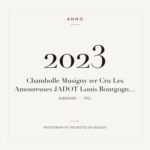 Louis Jadot Chambolle-Musigny Premier Cru Les Amoureuses 2023 AOC 0,75l — ANNO-årgangskort; foto af den faktiske flaske på forespørgsel