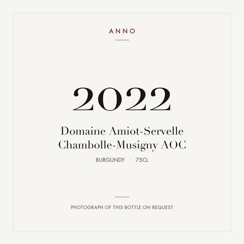 Domaine Amiot-Servelle Chambolle-Musigny 2022 AOC 0,75l from Burgundy — ANNO vintage card; photograph of the actual bottle available on request