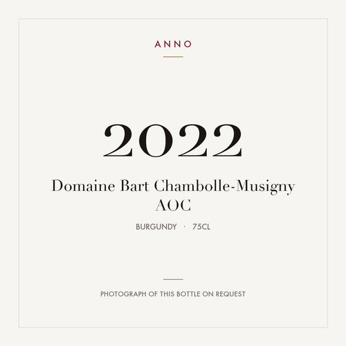 Domaine Bart Chambolle-Musigny 2022 AOC 0,75l from Burgundy — ANNO vintage card; photograph of the actual bottle available on request