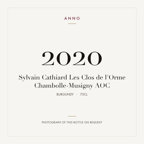 Sylvain Cathiard Les Clos de l'Orme Chambolle-Musigny 2020 AOC 0,75l from Burgundy — ANNO vintage card; photograph of the actual bottle available on request