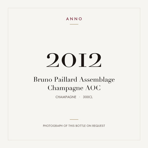 Bruno Paillard Assemblage Champagne 2012 AOC 3l from Champagne — ANNO vintage card; photograph of the actual bottle available on request