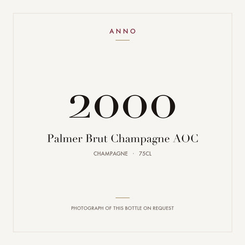 Palmer Brut Champagne 2000 AOC 0,75l from Champagne — ANNO vintage card; photograph of the actual bottle available on request