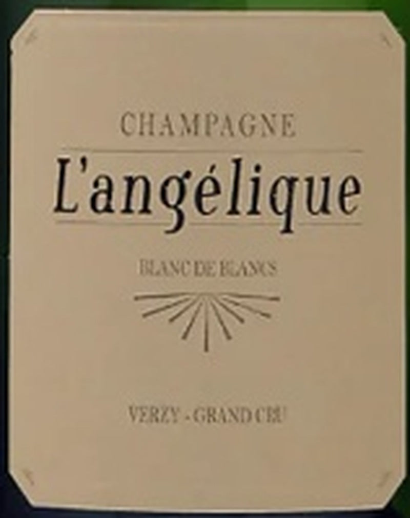 Mouzon-Leroux L'Angelique Blanc de Blancs Verzy Grand Cru Champagne AOC — wine label, illustrative image