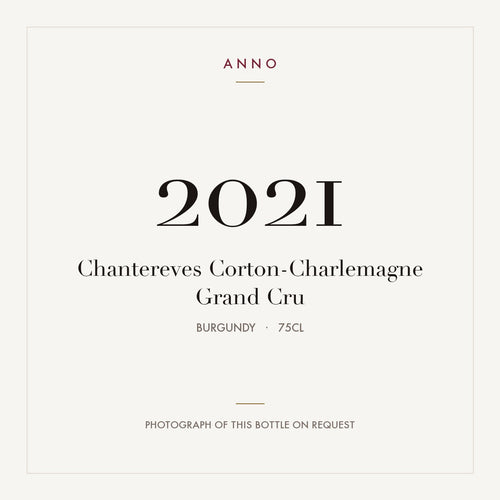 Chantereves Corton-Charlemagne Grand Cru 2021 0,75l from Burgundy — ANNO vintage card; photograph of the actual bottle available on request