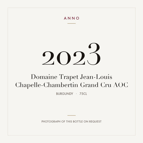 Domaine Trapet Jean-Louis Chapelle-Chambertin Grand Cru 2023 AOC 0,75l from Burgundy — ANNO vintage card; photograph of the actual bottle available on request