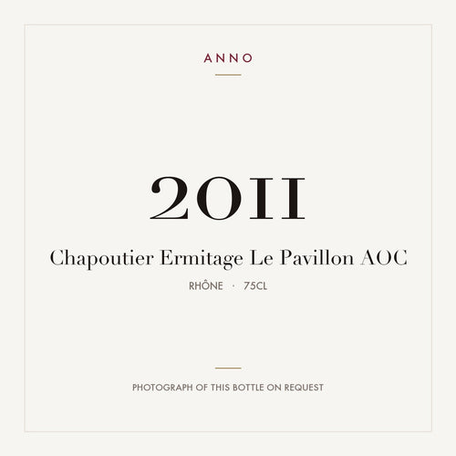 Chapoutier Ermitage Le Pavillon 2011 AOC 0,75l, Rhône — ANNO-årgangskort; foto af den faktiske flaske på forespørgsel