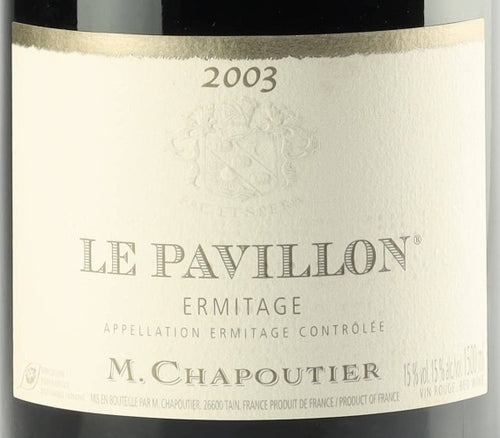 Chapoutier Ermitage Le Pavillon 2003 AOC 1,5l — etiqueta del vino
