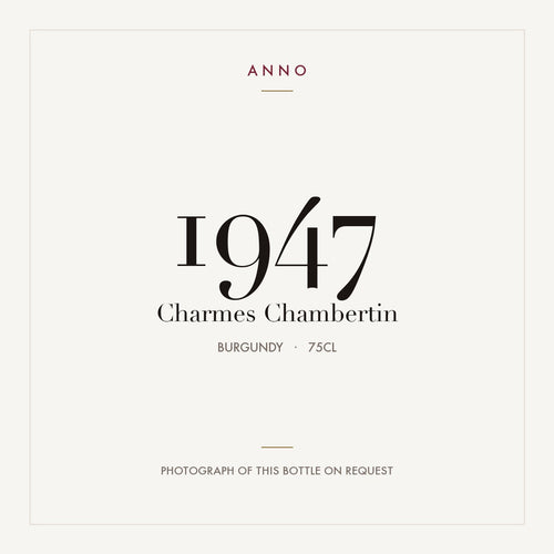 Arthur Barolet Charmes-Chambertin Grand Cru 1947 AOC 0,75l — ANNO-årgangskort; foto af den faktiske flaske på forespørgsel
