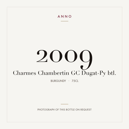 Dugat-Py Charmes-Chambertin Grand Cru 2009 AOC 0,75l — ANNO-Jahrgangskarte; Foto der tatsächlichen Flasche auf Anfrage