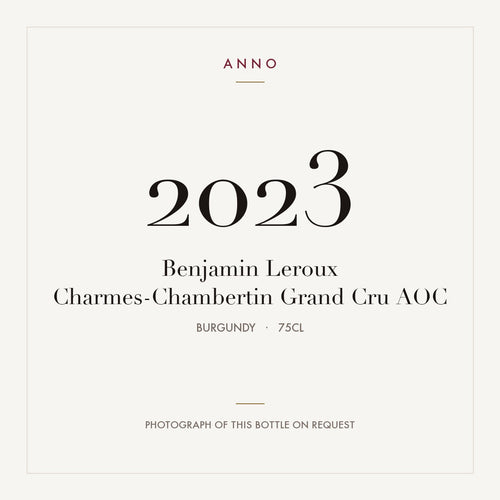 Benjamin Leroux Charmes-Chambertin Grand Cru 2023 AOC 0,75l, 勃根地 — ANNO 年份卡;實際酒瓶照片可應要求提供