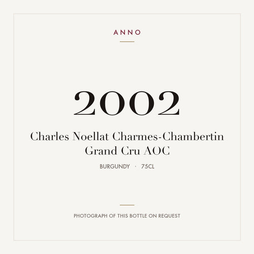 Charles Noellat Charmes-Chambertin Grand Cru 2002 AOC 0,75l from Burgundy — ANNO vintage card; photograph of the actual bottle available on request