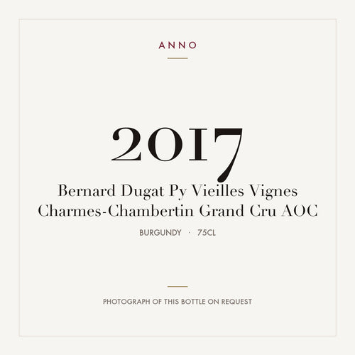 Bernard Dugat Py Vieilles Vignes Charmes-Chambertin Grand Cru 2017 AOC 0,75l, ブルゴーニュ — ANNOヴィンテージカード。実際のボトルの写真はご要望に応じてご用意します