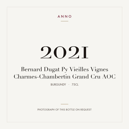 Bernard Dugat Py Vieilles Vignes Charmes-Chambertin Grand Cru 2021 AOC 0,75l from Burgundy — ANNO vintage card; photograph of the actual bottle available on request