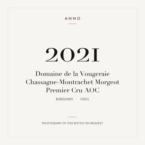 Domaine de la Vougeraie Chassagne-Montrachet Premier Cru Morgeot 2021 AOC 1,5l — карточка урожая ANNO; фото настоящей бутылки по запросу