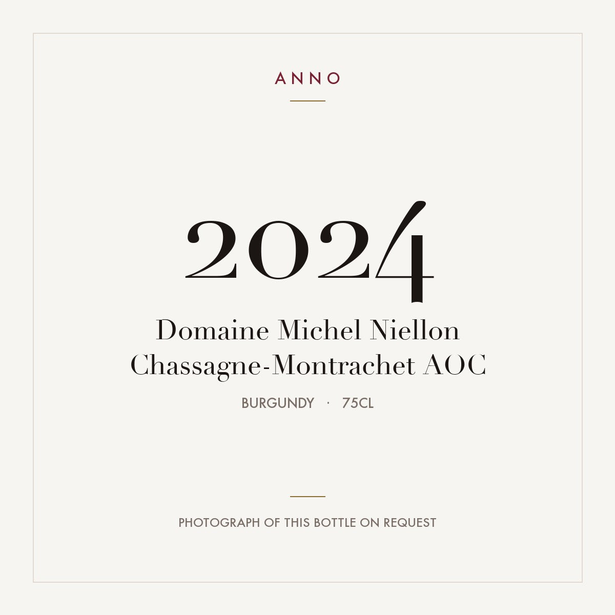 Domaine Michel Niellon Chassagne-Montrachet 2024 AOC 0,75l from Burgundy — ANNO vintage card; photograph of the actual bottle available on request