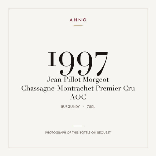 Jean Pillot Morgeot Chassagne-Montrachet Premier Cru 1997 AOC 0,75l from Burgundy — ANNO vintage card; photograph of the actual bottle available on request