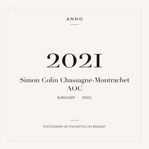 Simon Colin Chassagne-Montrachet 2021 AOC 3l from Burgundy — ANNO vintage card; photograph of the actual bottle available on request
