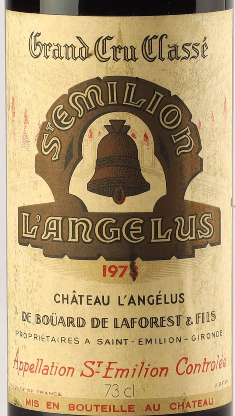 Chateau Angelus Saint-Emilion 1973 AOC 0,75l from Bordeaux — ANNO vintage card; photograph of the actual bottle available on request