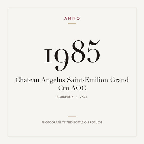 Chateau Angelus Saint-Emilion Grand Cru 1985 AOC 0,75l, ボルドー — ANNOヴィンテージカード。実際のボトルの写真はご要望に応じてご用意します