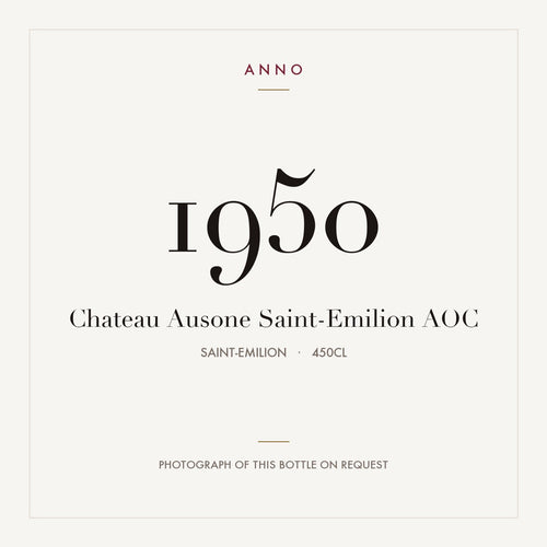Chateau Ausone Saint-Emilion 1950 AOC 4,5l from Saint-Emilion — ANNO vintage card; photograph of the actual bottle available on request