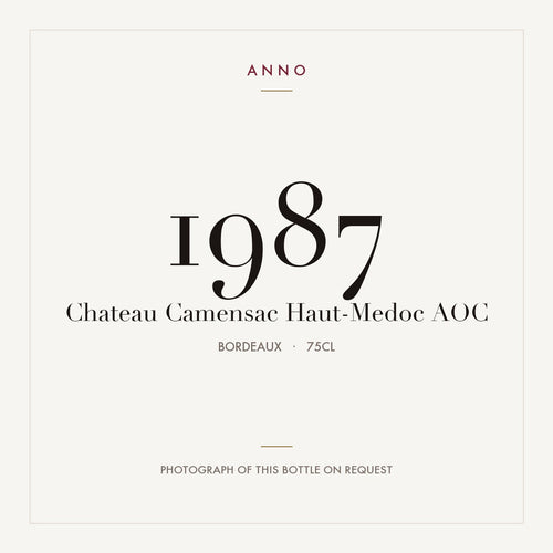 Chateau Camensac Haut-Medoc 1987 AOC 0,75l — etiqueta del vino, imagen ilustrativa