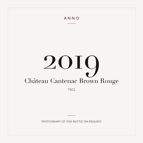 Chateau Cantenac Brown Margaux 2019 AOC 0,75l — ANNO vintage card; photograph of the actual bottle available on request