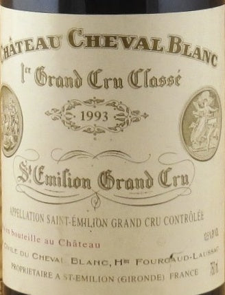 Chateau Cheval Blanc Saint-Emilion 1993 AOC 0,75l — wine label