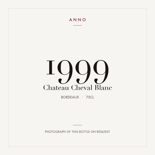 Chateau Cheval Blanc Saint-Emilion 1999 AOC 0,75l — card dell'annata ANNO; foto della bottiglia reale disponibile su richiesta