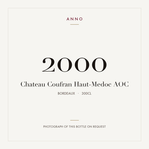 Chateau Coufran Haut-Medoc 2000 AOC 3l from Bordeaux — ANNO vintage card; photograph of the actual bottle available on request