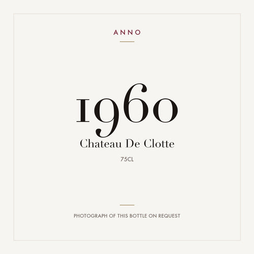 Chateau de Clotte Blanc 1960 0,75l — ANNO-jaargangkaart; foto van de echte fles op aanvraag