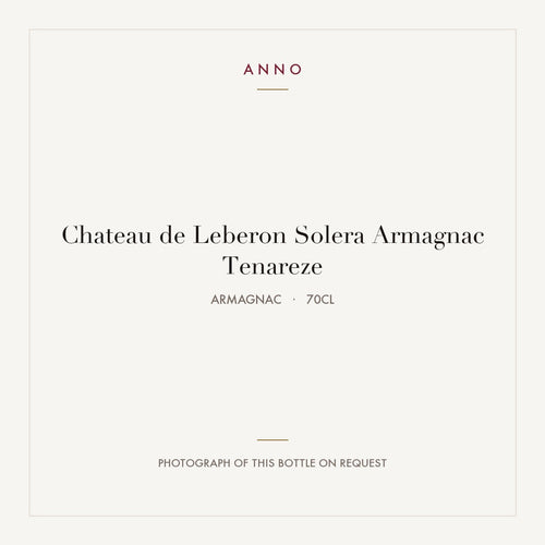 Chateau de Leberon Solera Armagnac Tenareze 2001 0,7l from Armagnac — ANNO vintage card; photograph of the actual bottle available on request