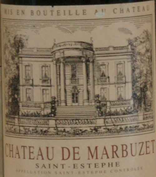 Chateau de Marbuzet Saint-Estephe AOC — wine label, illustrative image