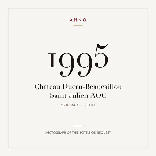 Chateau Ducru-Beaucaillou Saint-Julien 1995 AOC 3l, Burdeos — tarjeta de añada ANNO; foto de la botella real disponible bajo petición