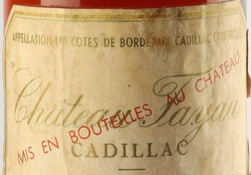 Chateau Fayau Cadillac 1959 AOC 0,75l — vinetiket, illustrativt billede
