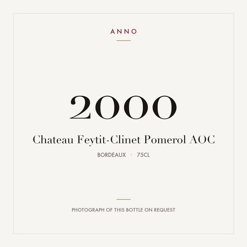 Chateau Feytit-Clinet Pomerol 2000 AOC 0,75l from Bordeaux — ANNO vintage card; photograph of the actual bottle available on request