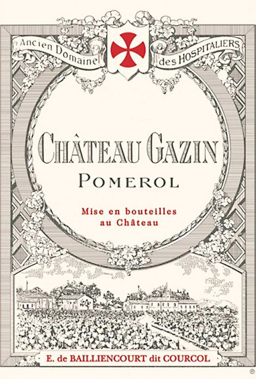 Chateau Gazin Pomerol AOC — wine label, illustrative image